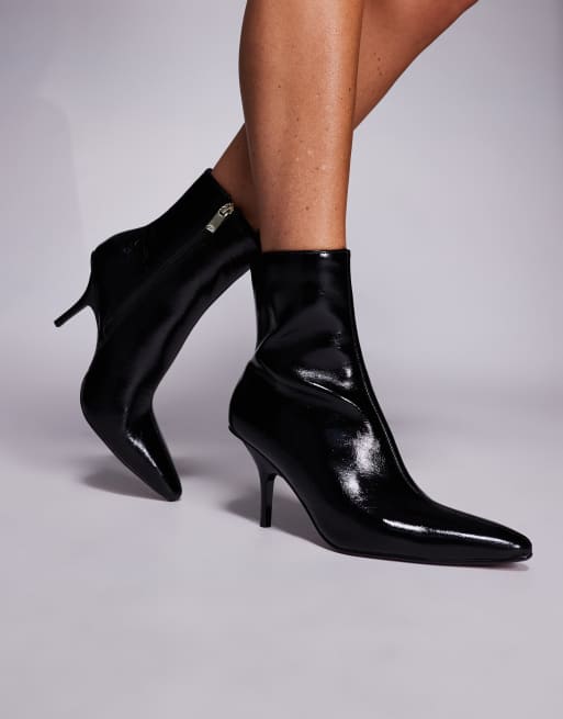 River Island chisel toe stiletto ankle boots in black