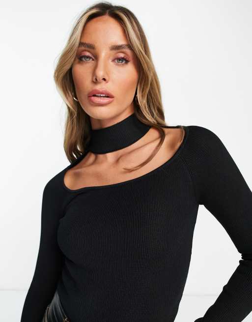 Choker sweater top sale