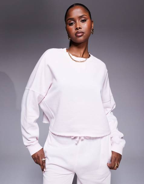River Island chopped sweatshirt in light pink - view 1