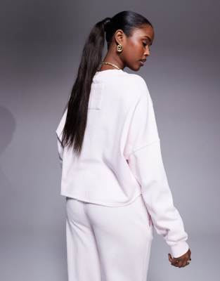 RIVER ISLAND CHOPPED SWEATSHIRT LIGHT PINK 