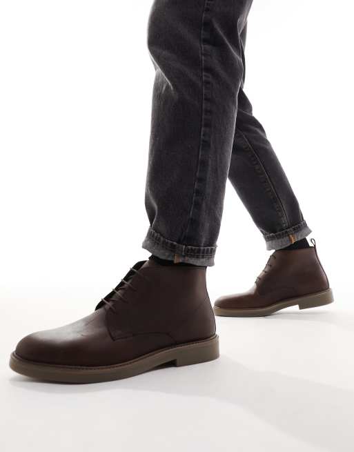 Mens brown chukka sales shoes