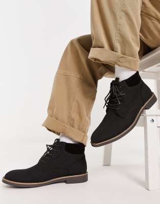 River Island chukka boots in black