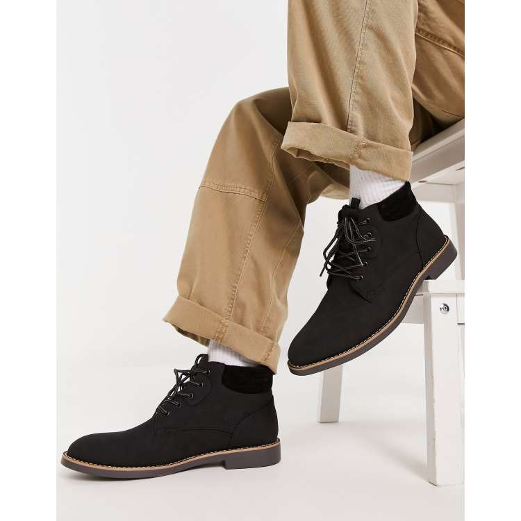 Mens black best sale chukka shoes