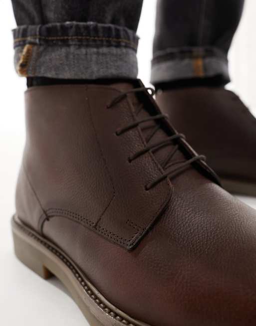 River Island chukka boots in dark brown