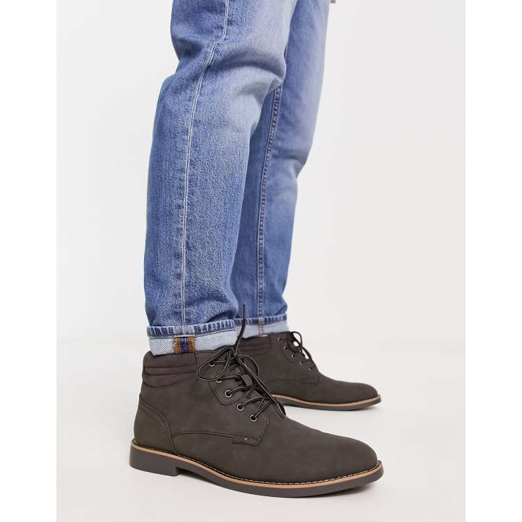 River Island chukka boots in gray