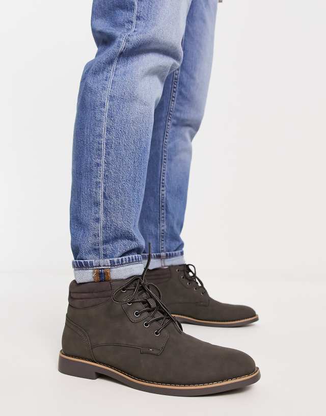 River Island chukka boots in gray