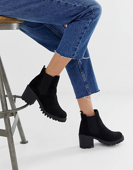 River Island chunky boots in black | ASOS