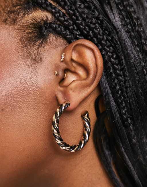 River Island - Chunky gedraaide oorringen in goud