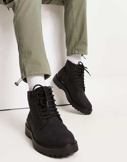 River Island chunky hiking boots in black ASOS