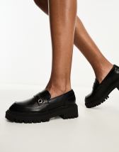 Walk London Roxy snaffle loafers in black leather | ASOS