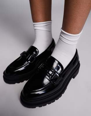 River Island Chunky Loafers In Black