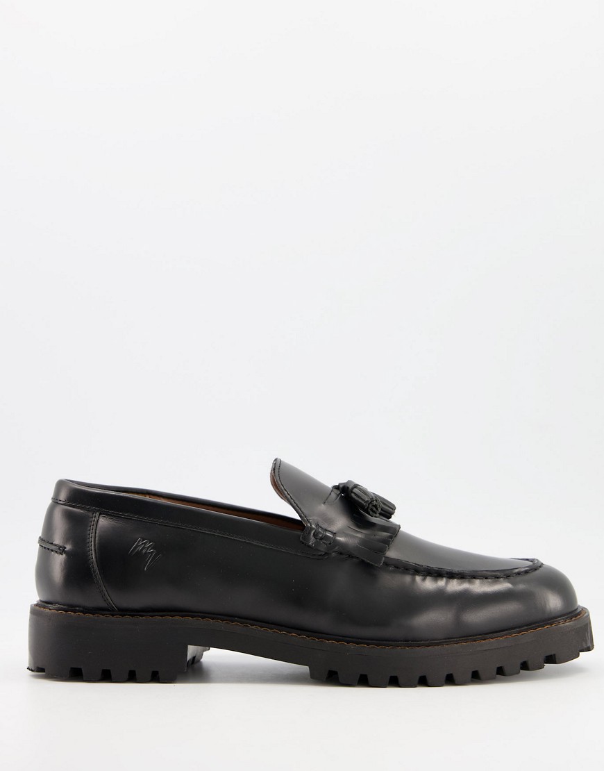 River Island chunky loafers in black