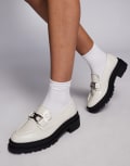 [River Island] River Island chunky loafers in cream-White 41 CREAM