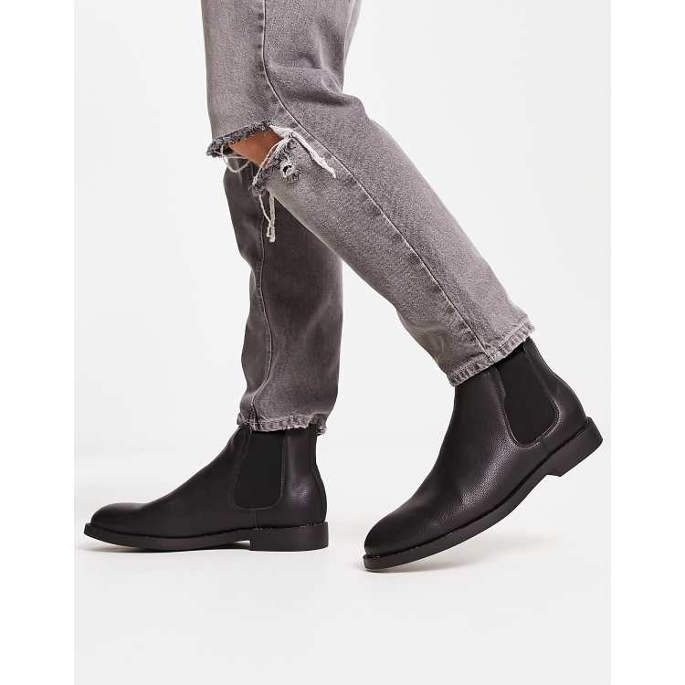 River Island chunky sole chelsea boots in black ASOS