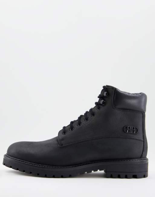 River Island chunky worker boots in black | ASOS