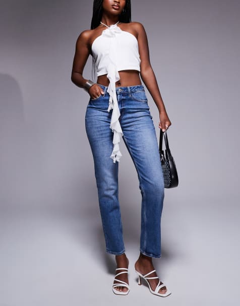 River Island – Ciemnoniebieskie jeansy o dopasowanym kroju - view 1
