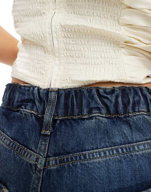 River Island – Ciemnoniebieskie jeansy o kroju palazzo, 3 z 5