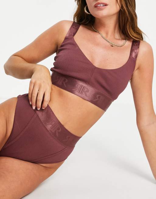 River Island – Ciemnoróżowa prążkowana braletka – część zestawu