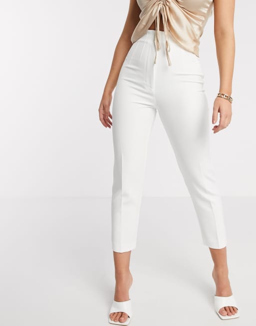 River Island cigarette pants in white | ASOS