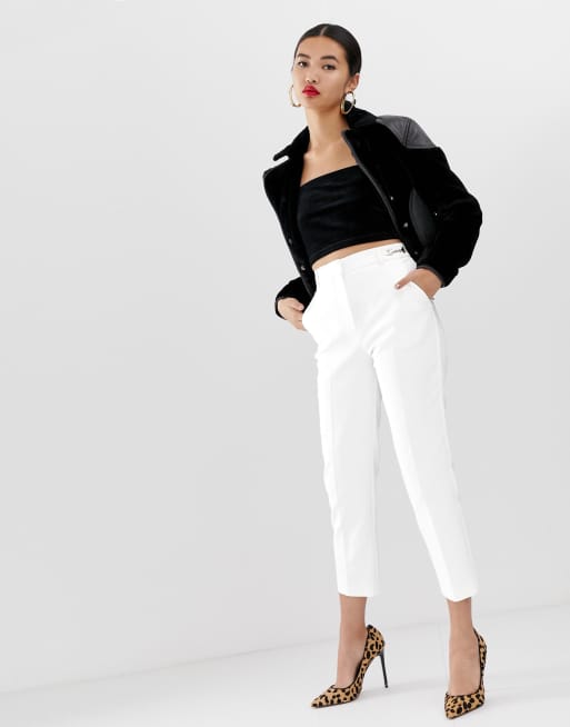 River Island cigarette trousers in white