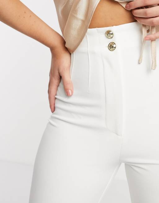 Petite white cigarette trousers new arrivals