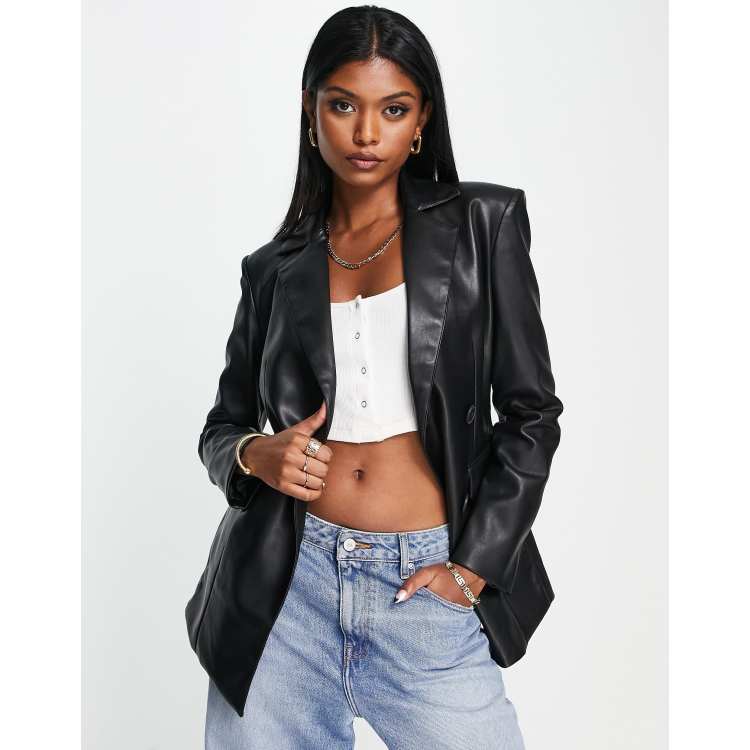 River island leather blazer on sale