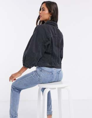 cinched waist jean jacket