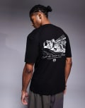 [River Island] River Island circuit back print t-shirt in black M BLACK