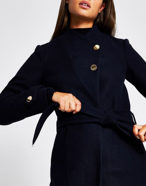 Navy coat shop river island