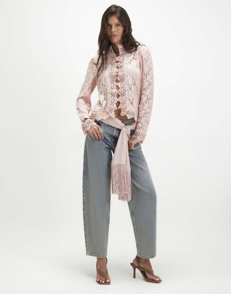 River Island Classic barrel leg jeans in denim - medium - view 1