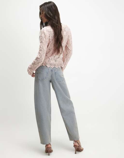 River Island Classic barrel leg jeans in denim , 4 of 4