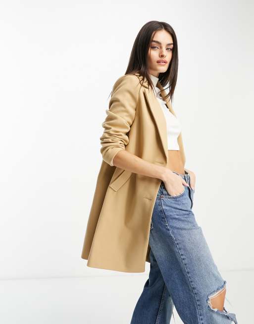 River Island classic coat in beige