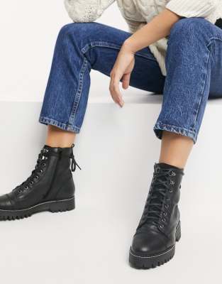 black military lace up boots