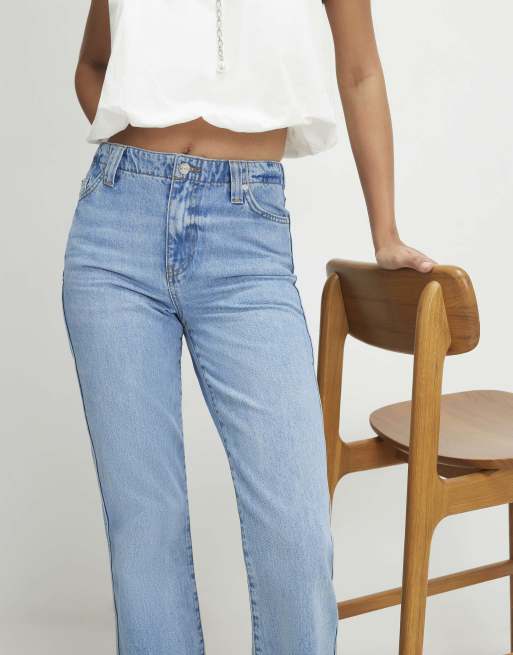River Island Classic relaxed flare leg jeans in medium blue, 2 of 4