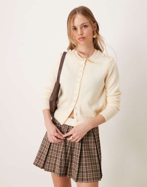 River Island clean button cardigan in light yellow - view 1