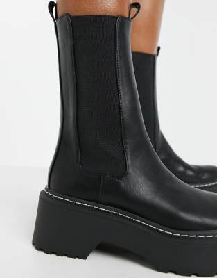 river island chunky black boots