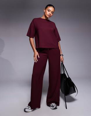 River Island Clean Oversized T-shirt In Red