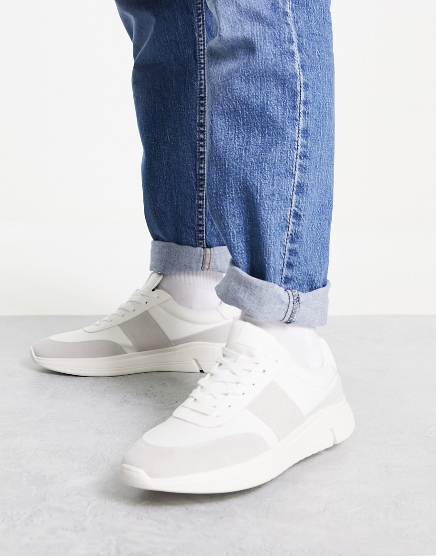 River Island clean sneakers in white