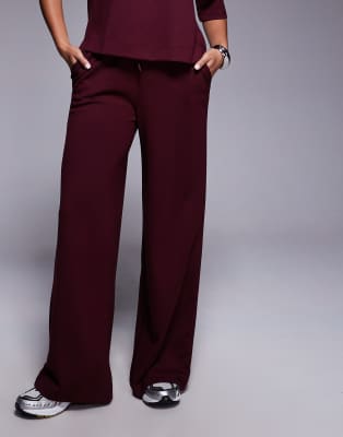 River Island Clean Wide Leg Sweatpants In Red
