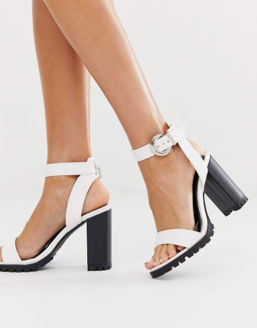 River island white block hot sale heels