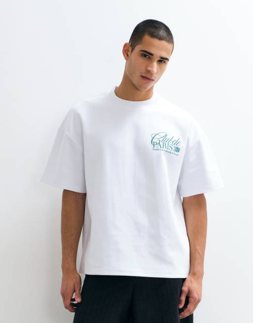 River Island – Club Paris Tennis – Oversize-T-Shirt in Weiß, 4 von 5