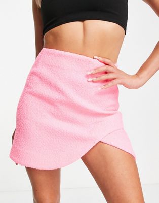 River Island co-ord curve hem mini skirt in bright pink - ASOS Price Checker