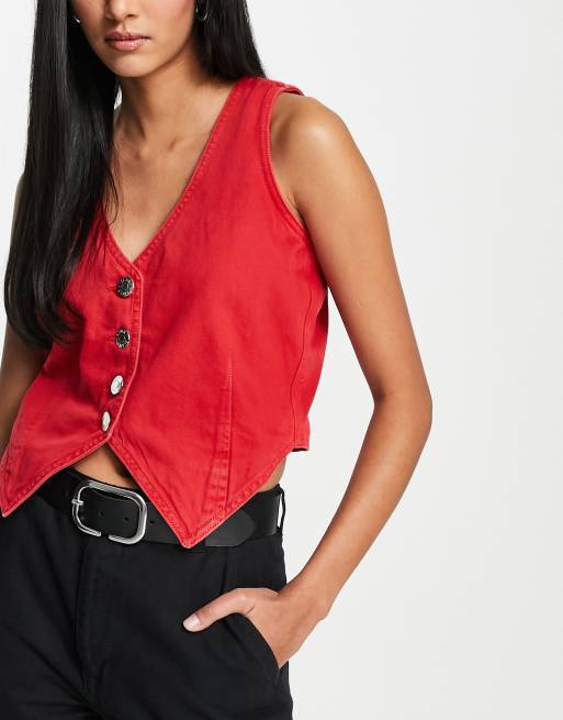 Ladies on sale red waistcoat