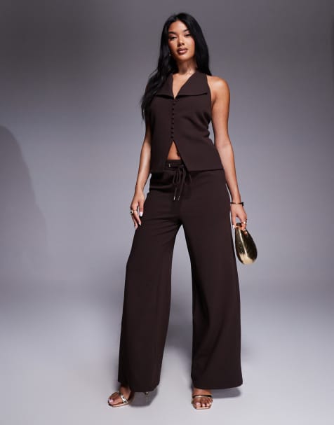 River Island co-ord in dark brown - view 1