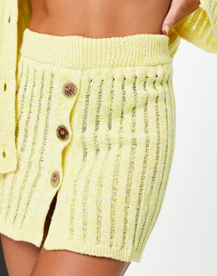 River Island co-ord ladder crochet mini skirt in yellow - ASOS Price Checker