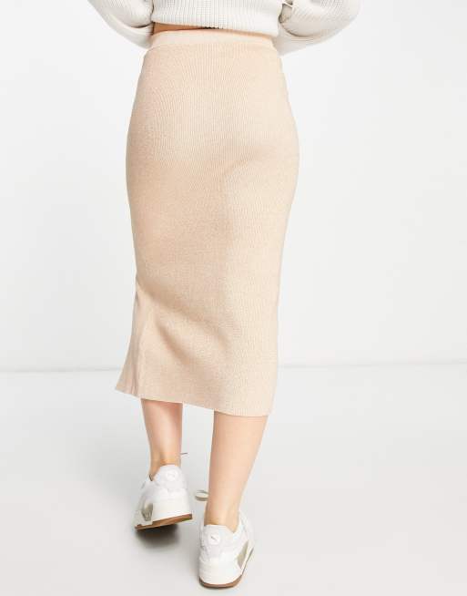 Rose gold midi on sale skirt