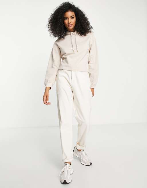 River Island co-ord seam detail hoodie in cream, 4 of 4