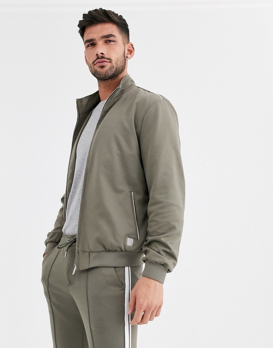 River Island co-ord track jacket in green