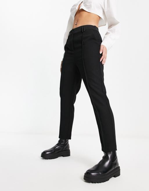 Pantalon cigarette noir femme new arrivals