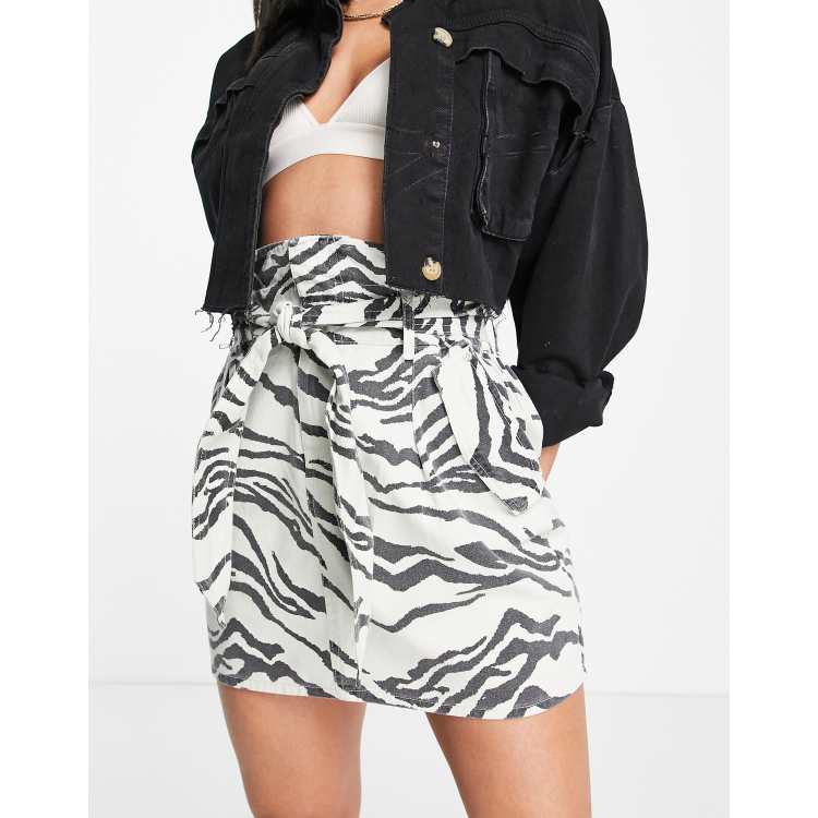 Black paperbag shop skirt river island